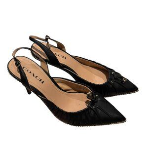 Coach Black Slingback Heels